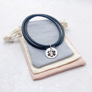 medical alert necklace for men gift pouch