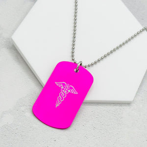 medical alert necklace for men hot pink