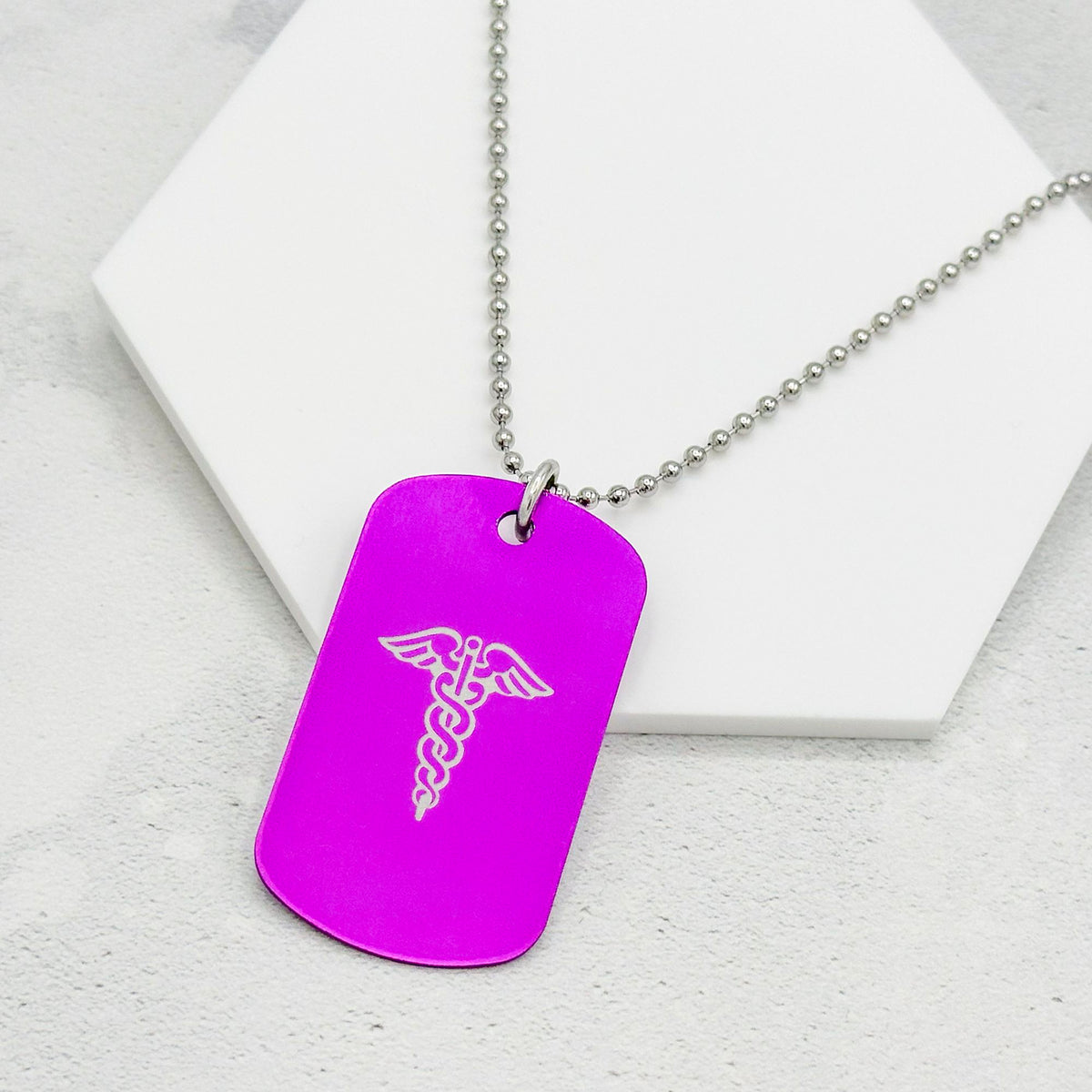 medical alert necklace for men purple