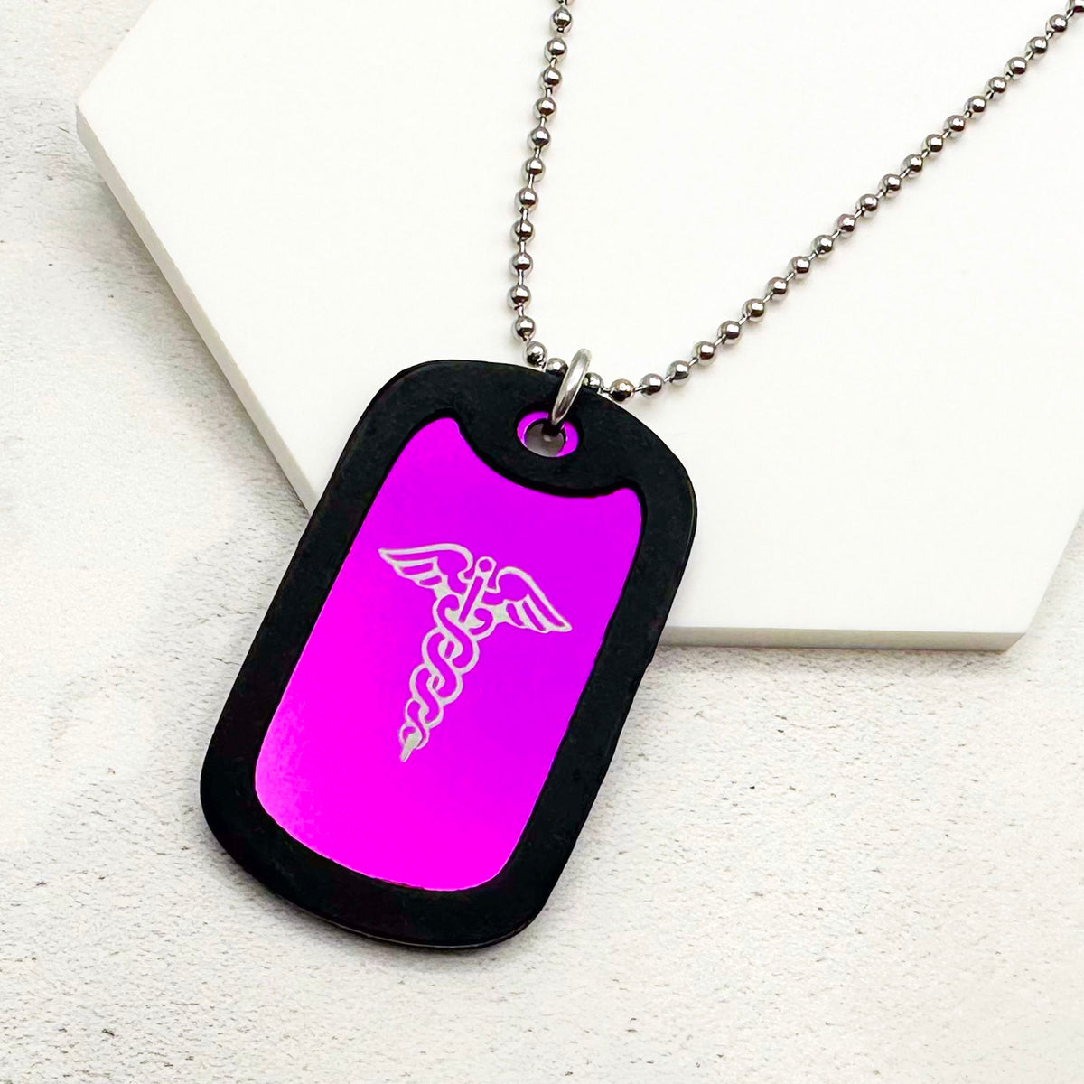 medical alert necklace purple