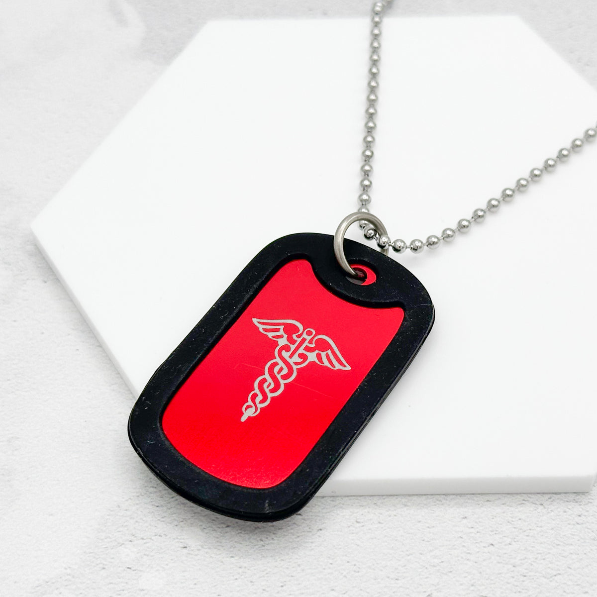 medical alert necklace red emergency