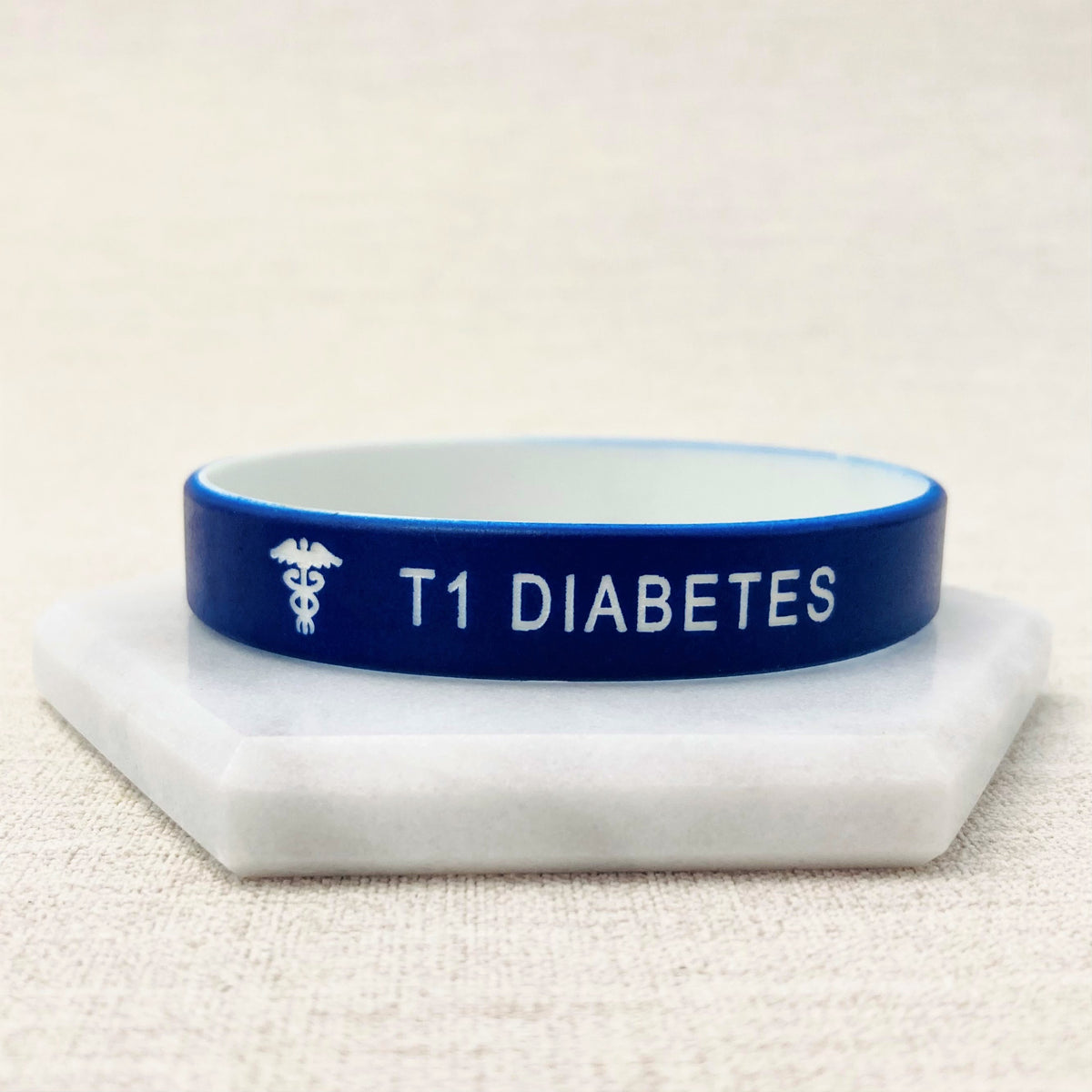 medical alert silicone wristbands blue white diabetes