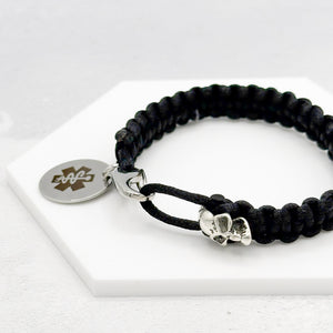 mens medical id bracelet personalised