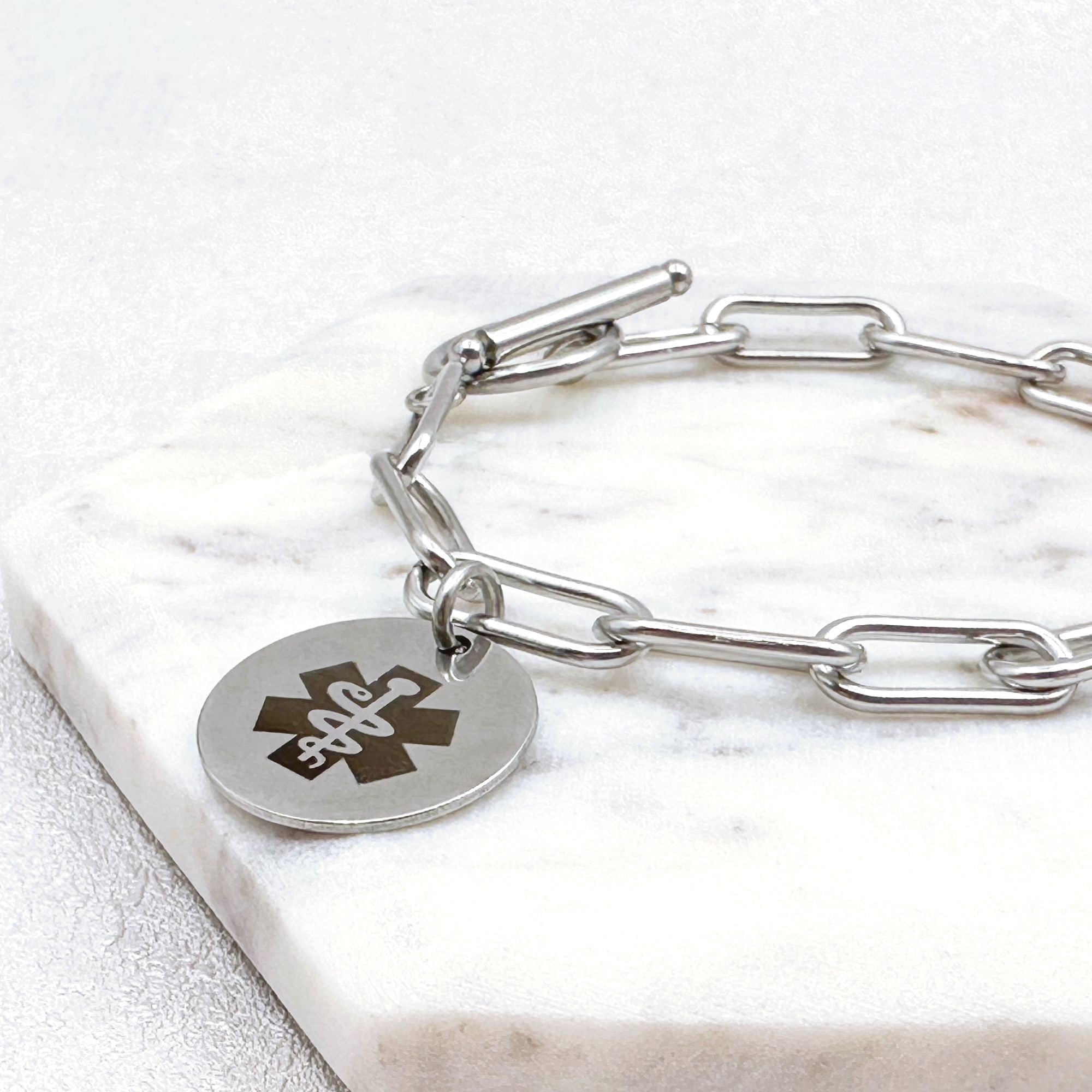 modern style medical bracelet stainless steel id