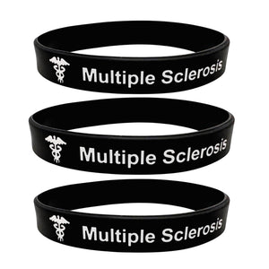 multiple sclerosis medical alert bracelet, set of 3