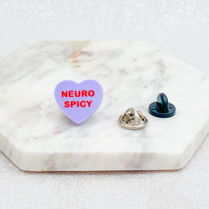 neuro spicy heart pin for autism adhd boys