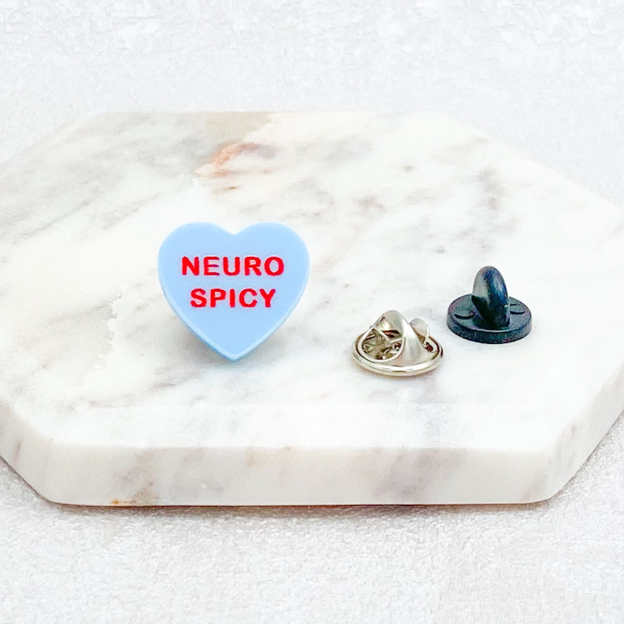 neuro spicy heart pin for autism adhd