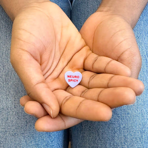 neuro spicy heart pin for autism autistic