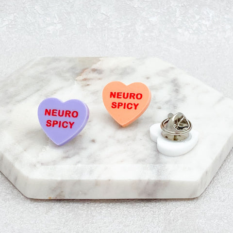 neuro spicy heart pin for autism gift for her