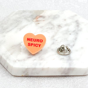 neuro spicy heart pin for autism gift idea