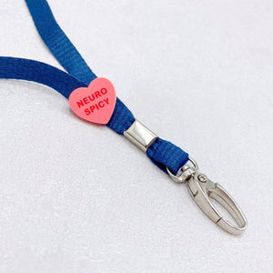 neuro spicy heart pin for autism lanyard