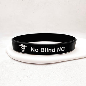 No Blind NG medical ID bracelet made from durable silicone for people who's had gastric bypass