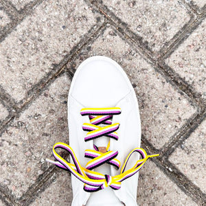 nonbinary shoelaces enby flag laces