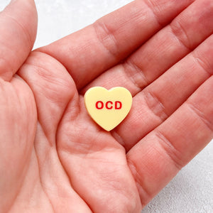 ocd awareness pin handmade small business uk