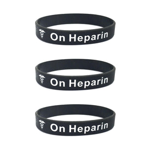 on heparin unisex wristband set