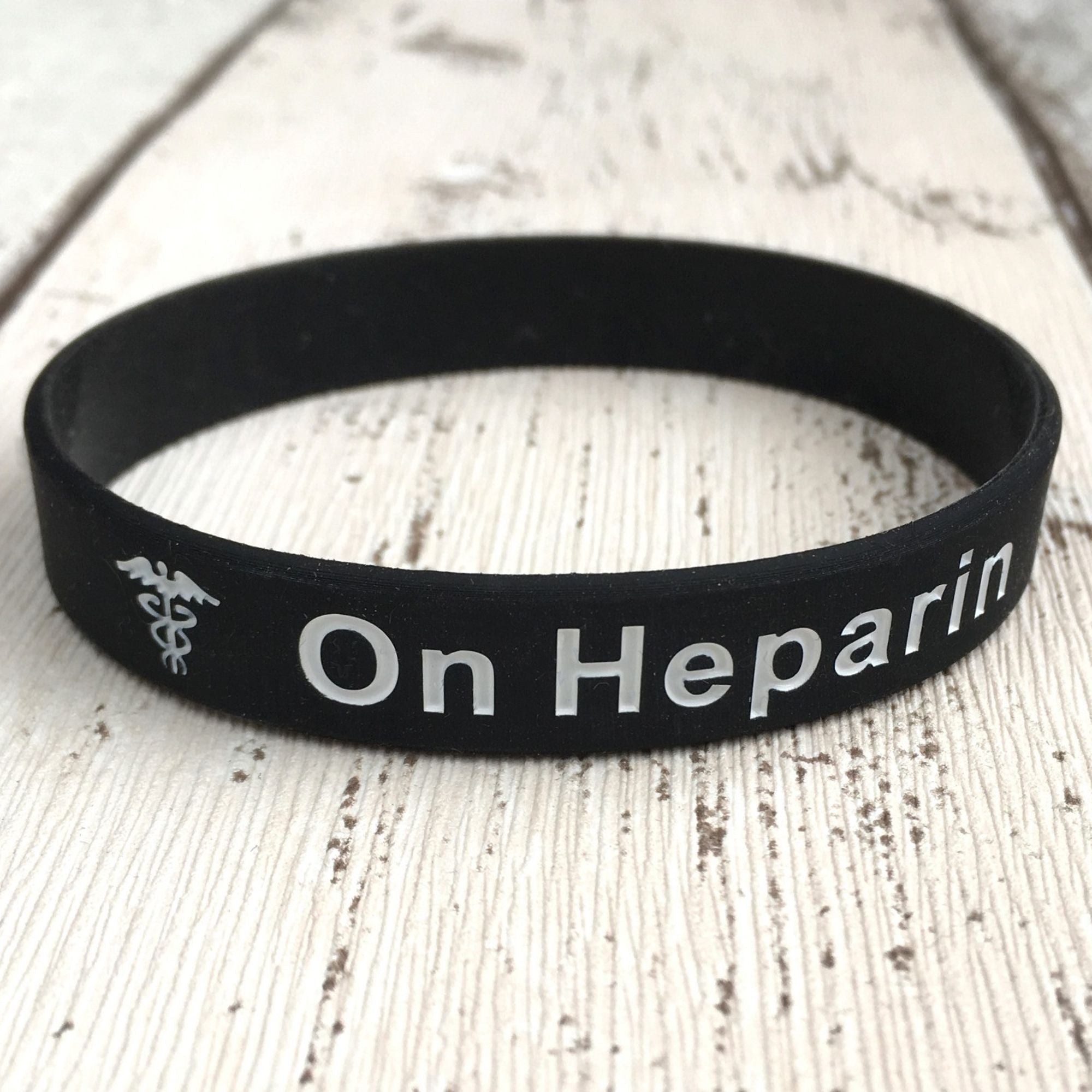 on heparin unisex wristband silicone bands