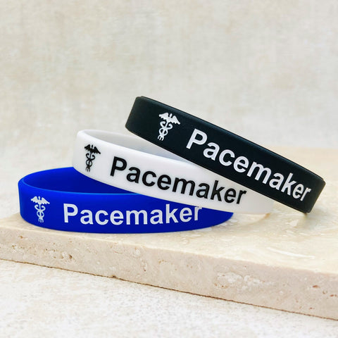 pacemaker wristbands black blue white