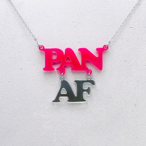 pan af necklace pansexual acrylic jewellery