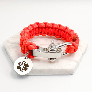 paracord medical bracelet for boys