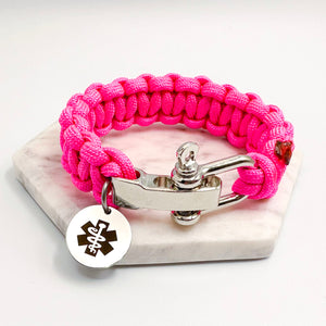 paracord medical bracelet for women