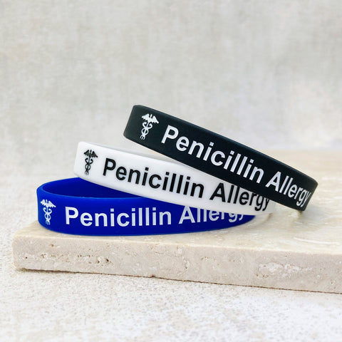penicillin allergy bands blue black
