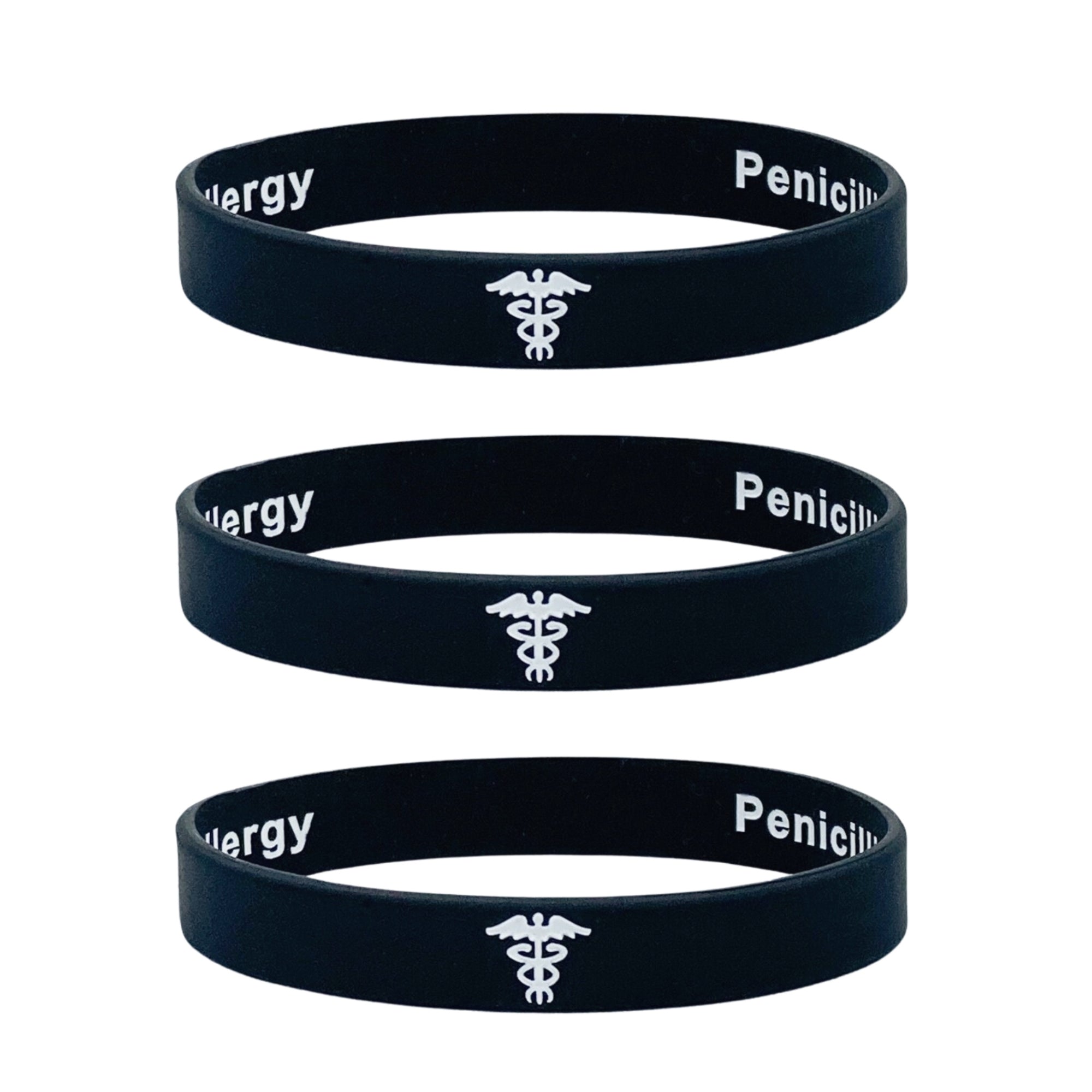 1 PC Penicillin Allergy Silicone Wristband Medical Reminder Bracelet | Wish