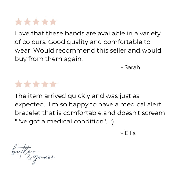 5 star product reviews for penicillin allergy wristband