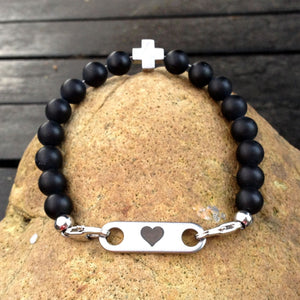 personalised agate bracelet for him her