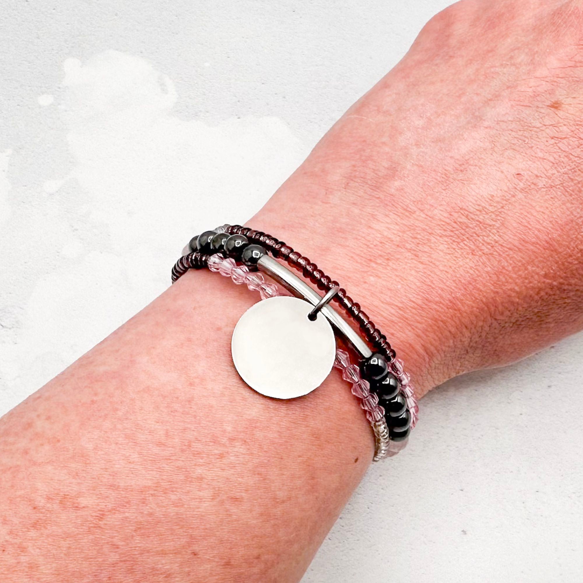personalised bracelet memory wire ladies