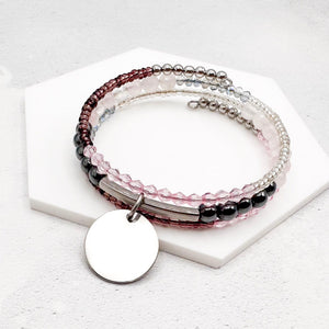 personalised bracelet memory wire no clasp