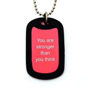 personalised dog tag necklace red aluminium