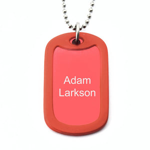 personalised dog tag necklace red silencer