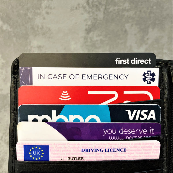Personalised Wallet Cards - 3 Pack - Butler and Grace Ltd