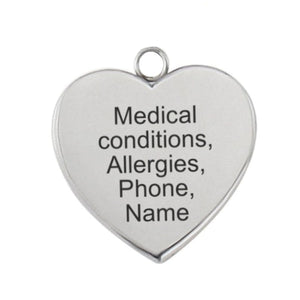 pretty medical alert necklace custom engraved