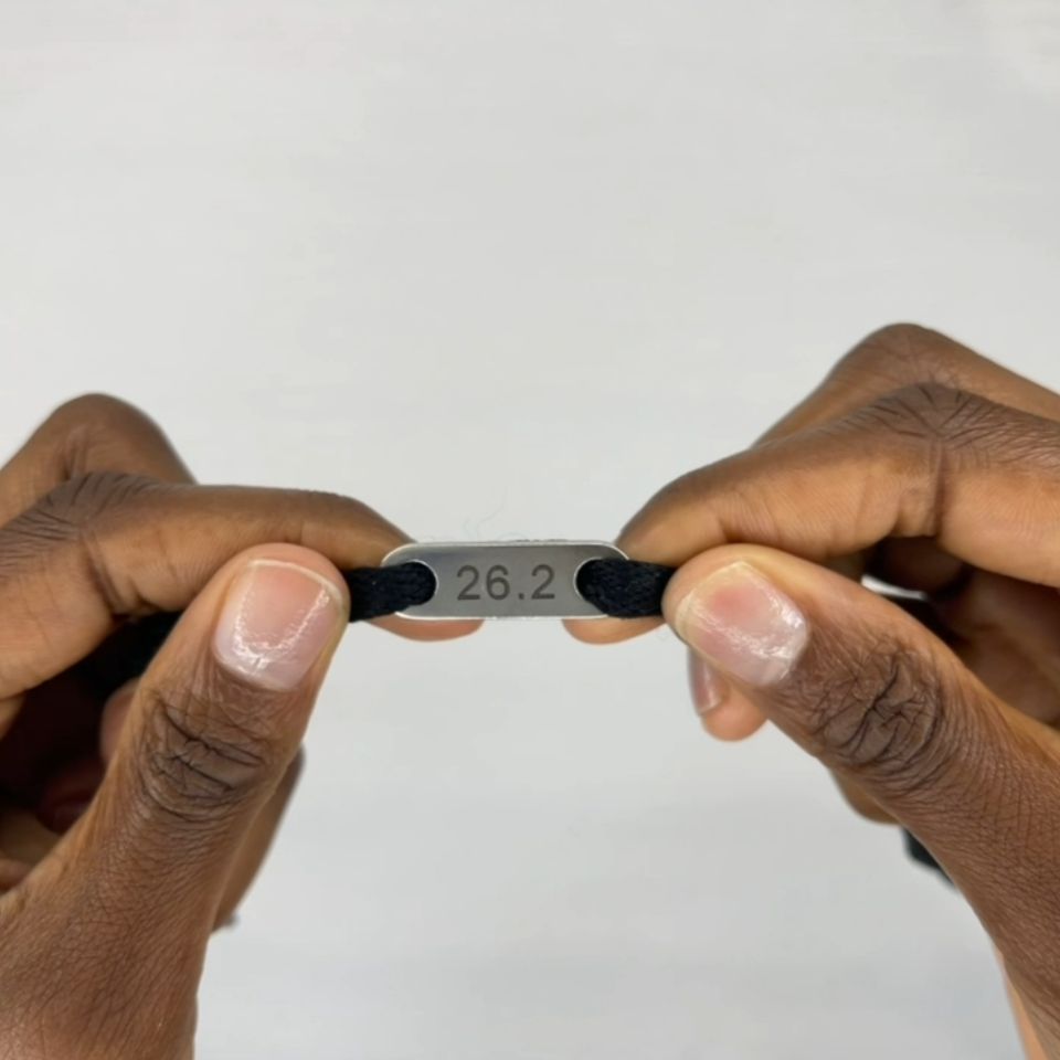26.2 distance shoe tag shown in multiple angles