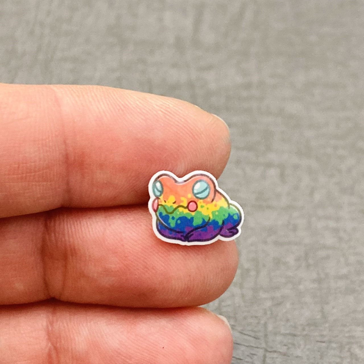 rainbow pride frog earrings small present