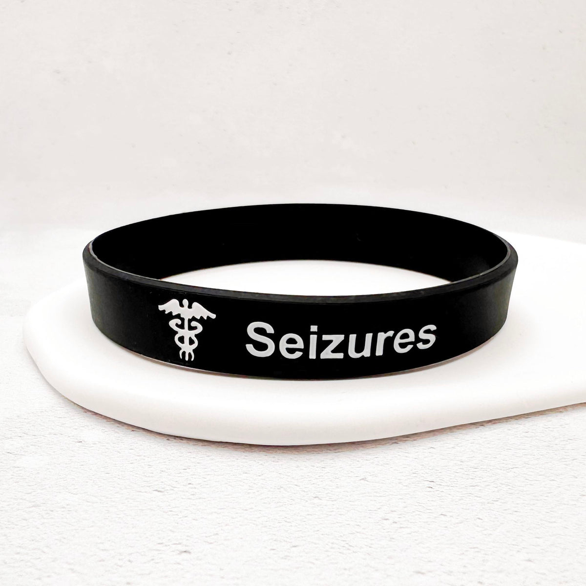 Seizure alert medical ID bracelet made from durable silicone for people with epilepsy
