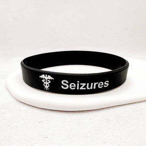 Seizure alert medical ID bracelet made from durable silicone for people with epilepsy