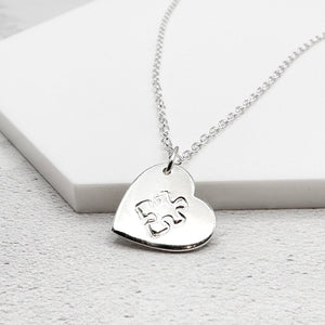 silver autism necklace autistic jewellery uk