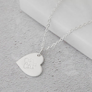 silver autism necklace jigsaw puzzle