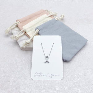 silver awareness ribbon necklace cancer survivor gift
