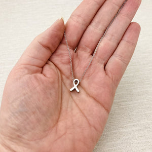 silver awareness ribbon necklace cancer uk