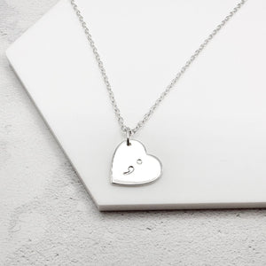 silver semicolon necklace suicide depression uk