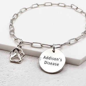 sterling silver medical charm bracelet addisons disease