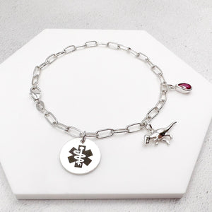 sterling silver medical charm bracelet gift