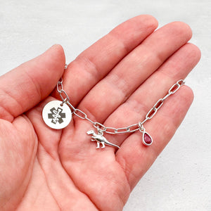 sterling silver medical charm bracelet womens