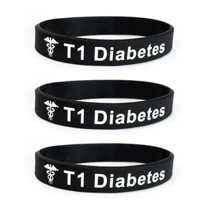 t1 diabetes medical alert wristband set