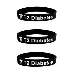 t2 diabetes unisex medical wristband set