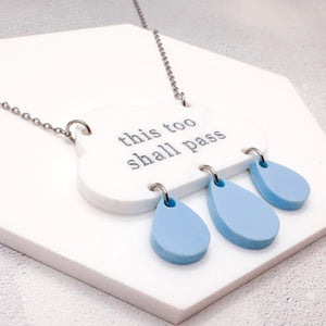 Inspirational mental health necklace on a stainless steel chain