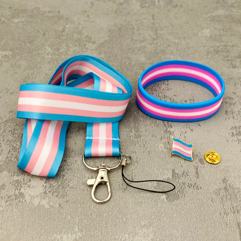 transgender gift set lanyard wristband pin
